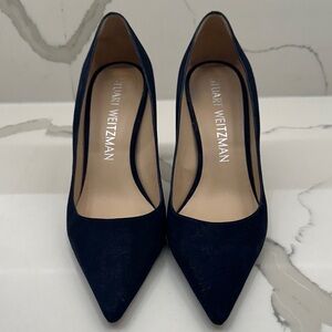Stuart Weitzman Dark Blue suede Heels size 11 worn once
